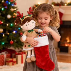 Soft brown plush fabric texture of the Gloveleya doll
