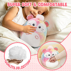 Glow Guards durable stitching detail on rainbow possum plush