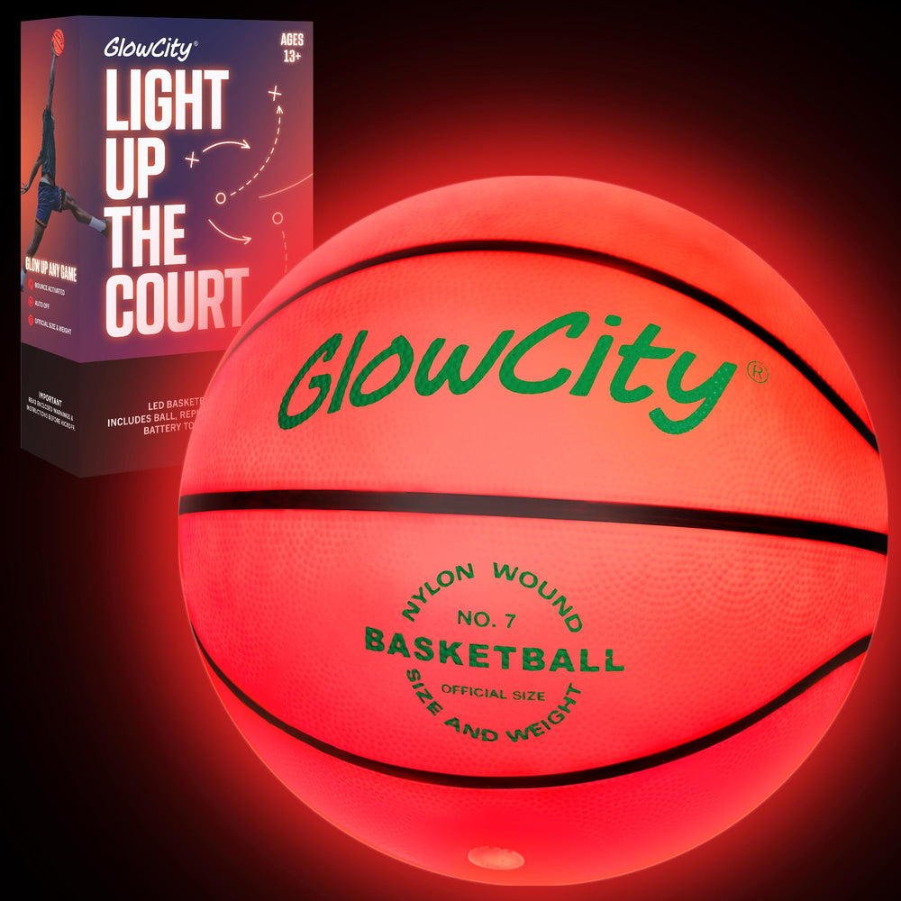 GlowCity glow-in-the-dark basketball illuminates during evening practice