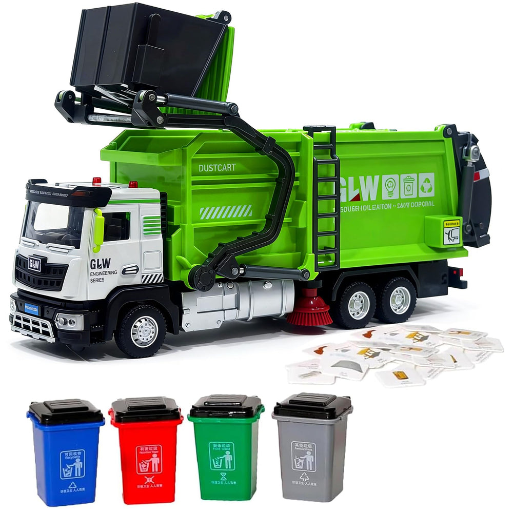 GLW Toddlers Garbage Truck front dumper in action for realistic pretend play.