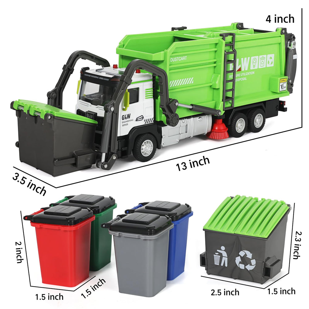 GLW Toddlers Garbage Truck rear bin showcasing color-coded sorting setup.