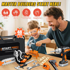 GMAOPHY electric drill in action for realistic construction play with kids.