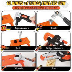 GMAOPHY hammer and screwdrivers arranged for child-friendly hand tasks.