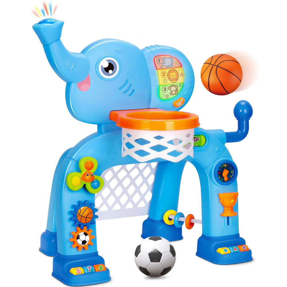 GMAOPHY toddler basketball hoop blue encourages active play and aim training.