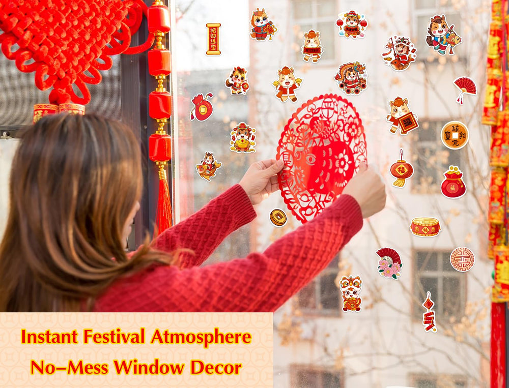 GMEMNOV 2026 Lunar New Year stickers on gift boxes and red envelopes
