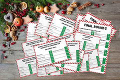GNATV Christmas Friendly Feud Game trivia cards with varied questions for all ages