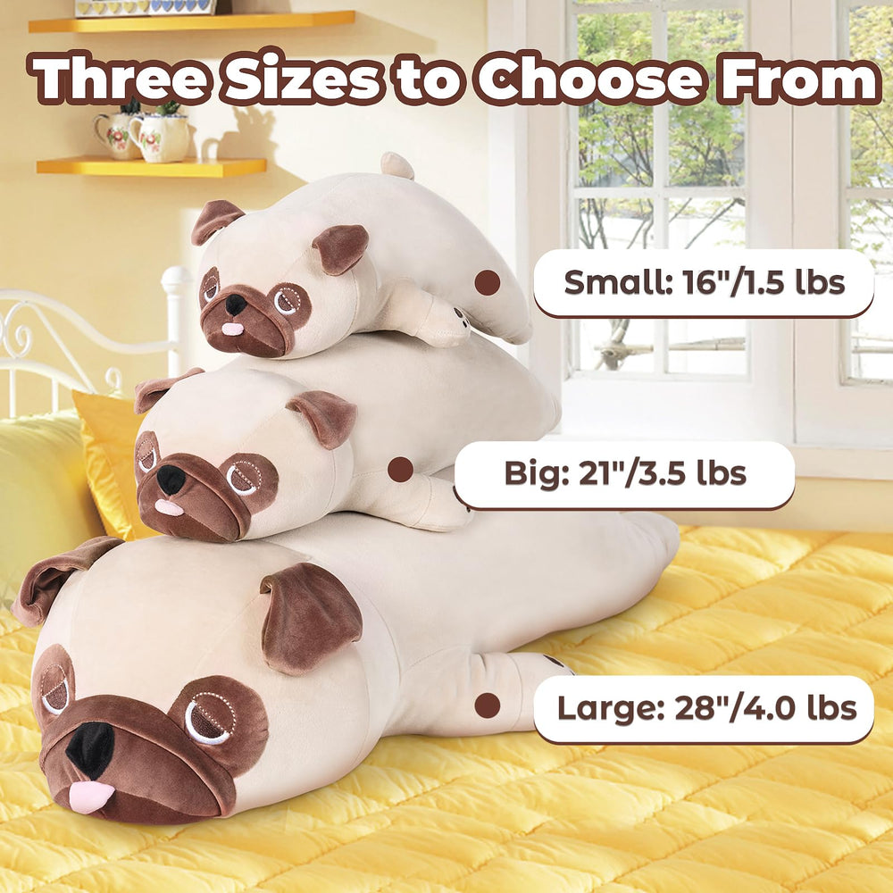 Gnomantic pug weighted plush offers a secure, comforting grip during naps.