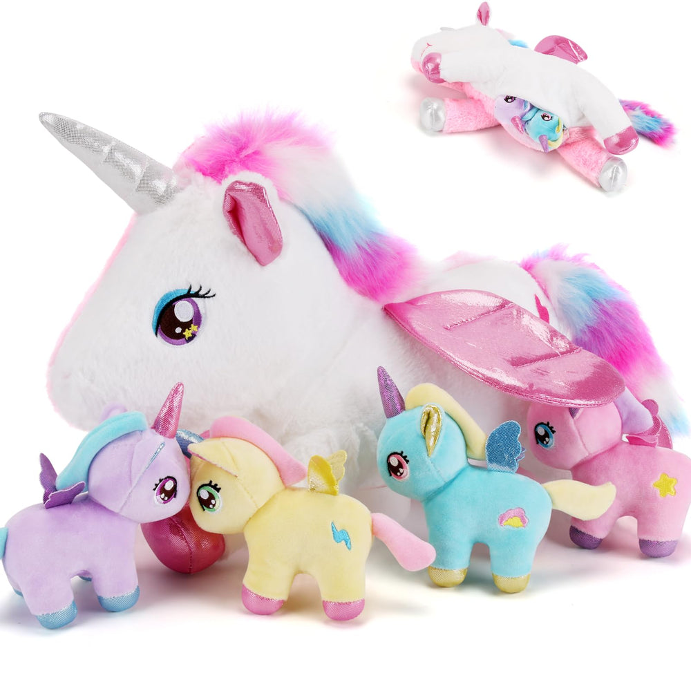 Gnomantic 5-in-1 unicorn mommy with babies packaging, ideal gift presentation.
