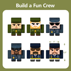 GobiDex army men work with magnetic blocks and tiles for expanded play