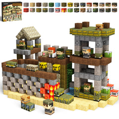 GobiDex magnetic blocks assemble an army base for imaginative battle-ready layouts.