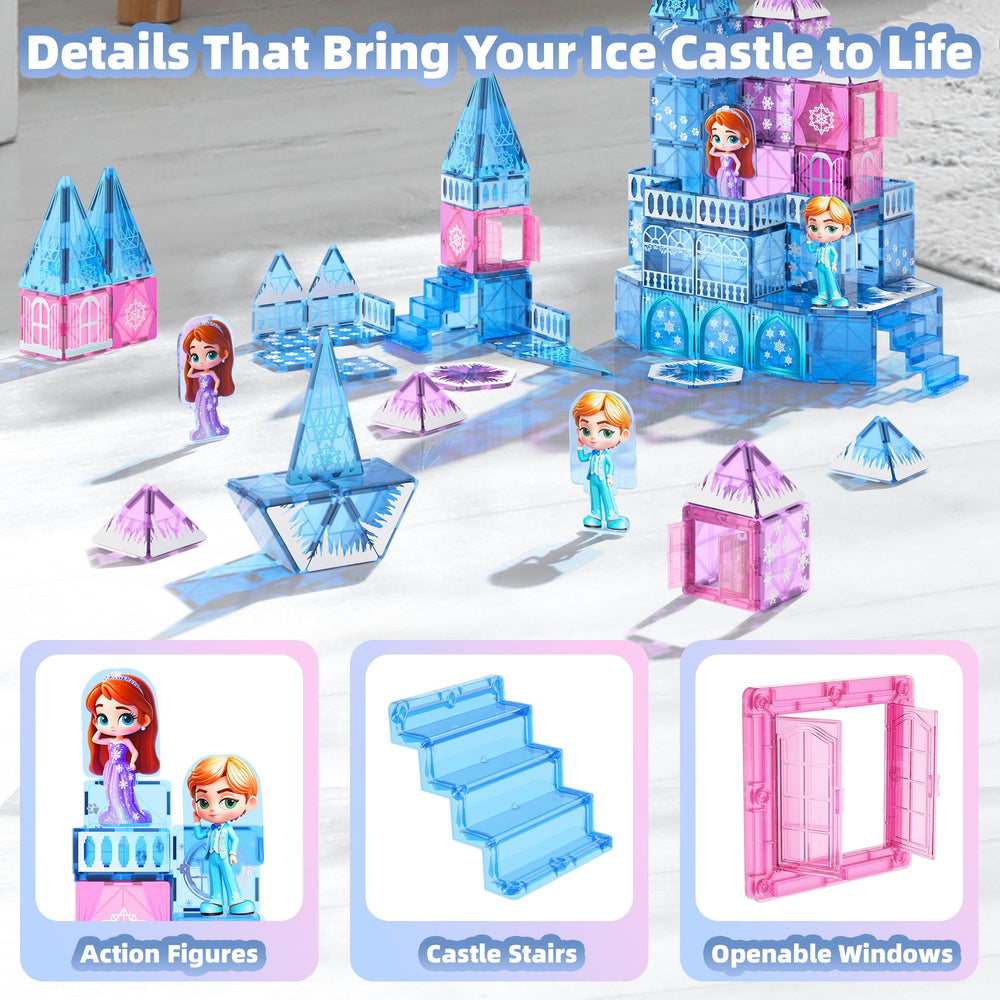 GobiDex princess dolls accompany castle tiles for storytelling and collaborative play.