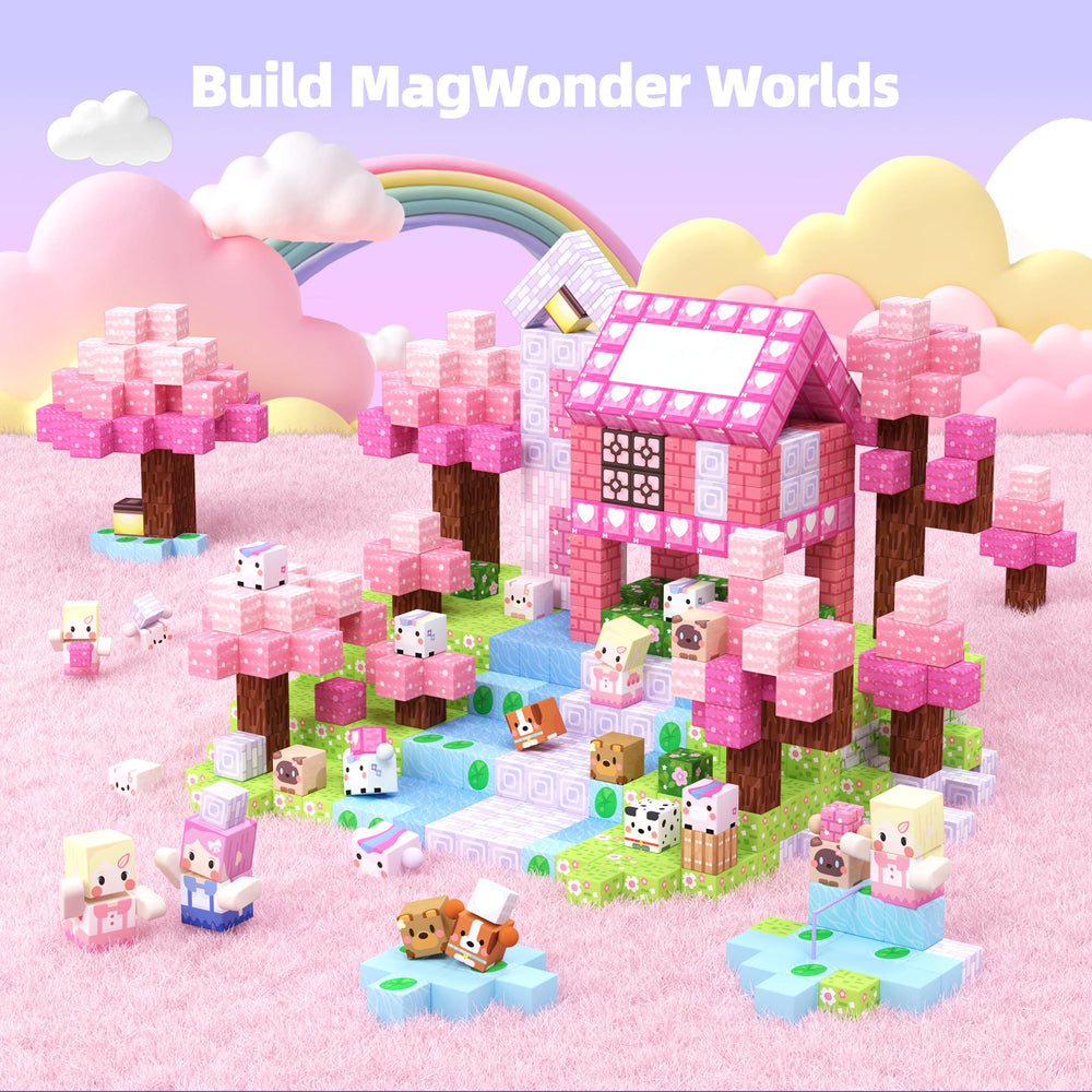 GobiDex rich cubes collection features pink blossoms and adorable characters.