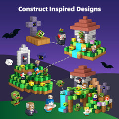 GobiDex Zomblocks magnetic cubes connect easily for endless stacking and construction variations.
