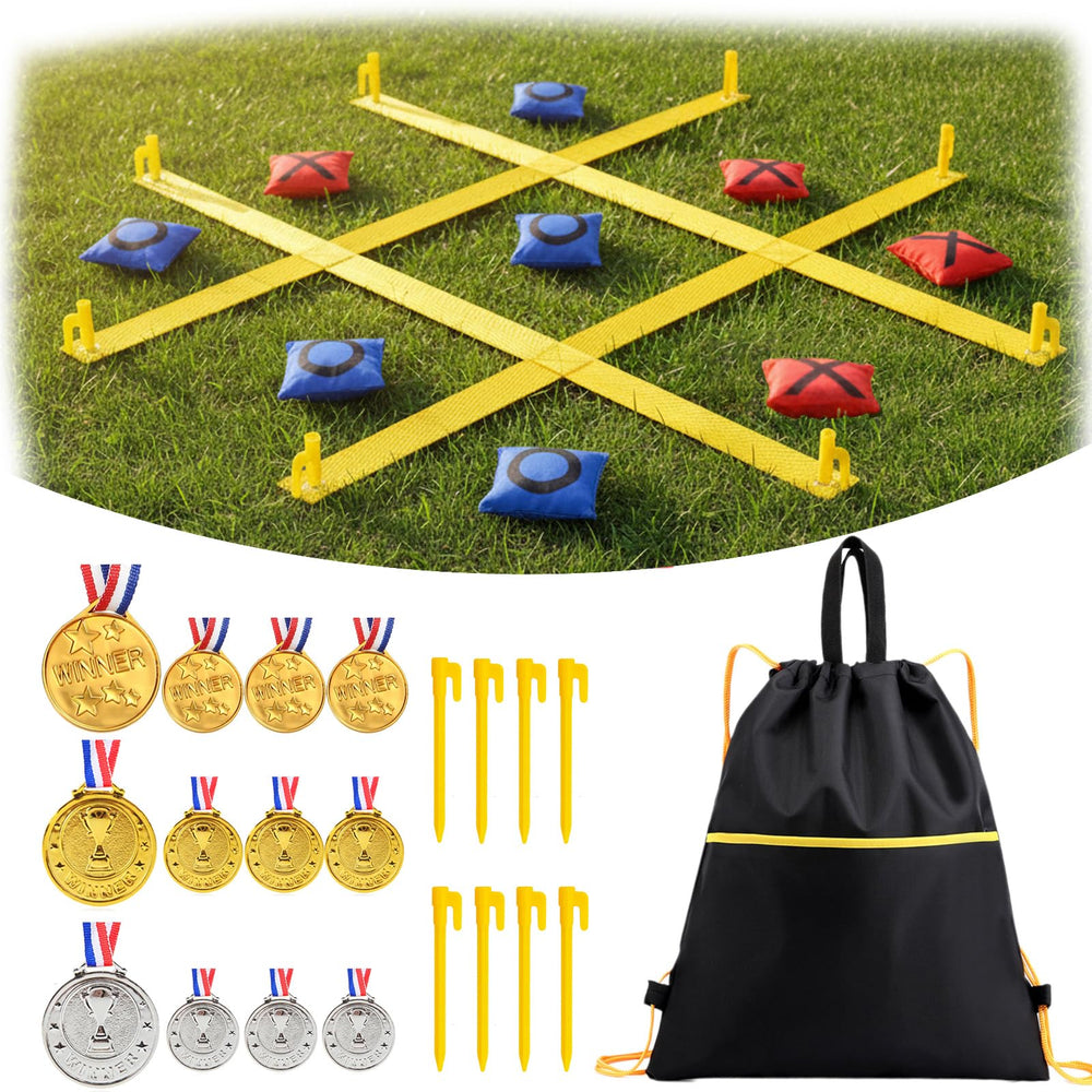Gocasmus giant tic tac toe grid ready for quick grass setup and family fun