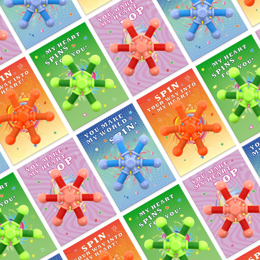 Gocozer kids trading cards and spinners during a classroom exchange