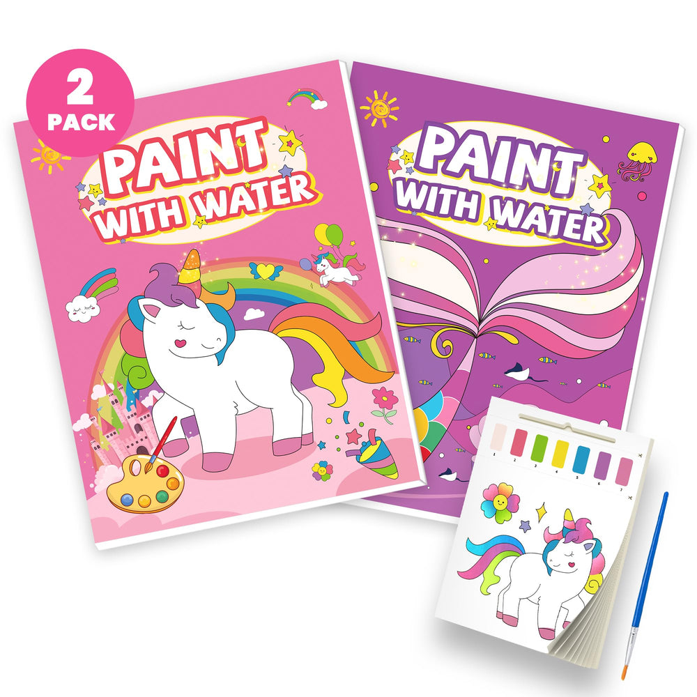 Gocozer unicorn watercolor book page for mess-free art.