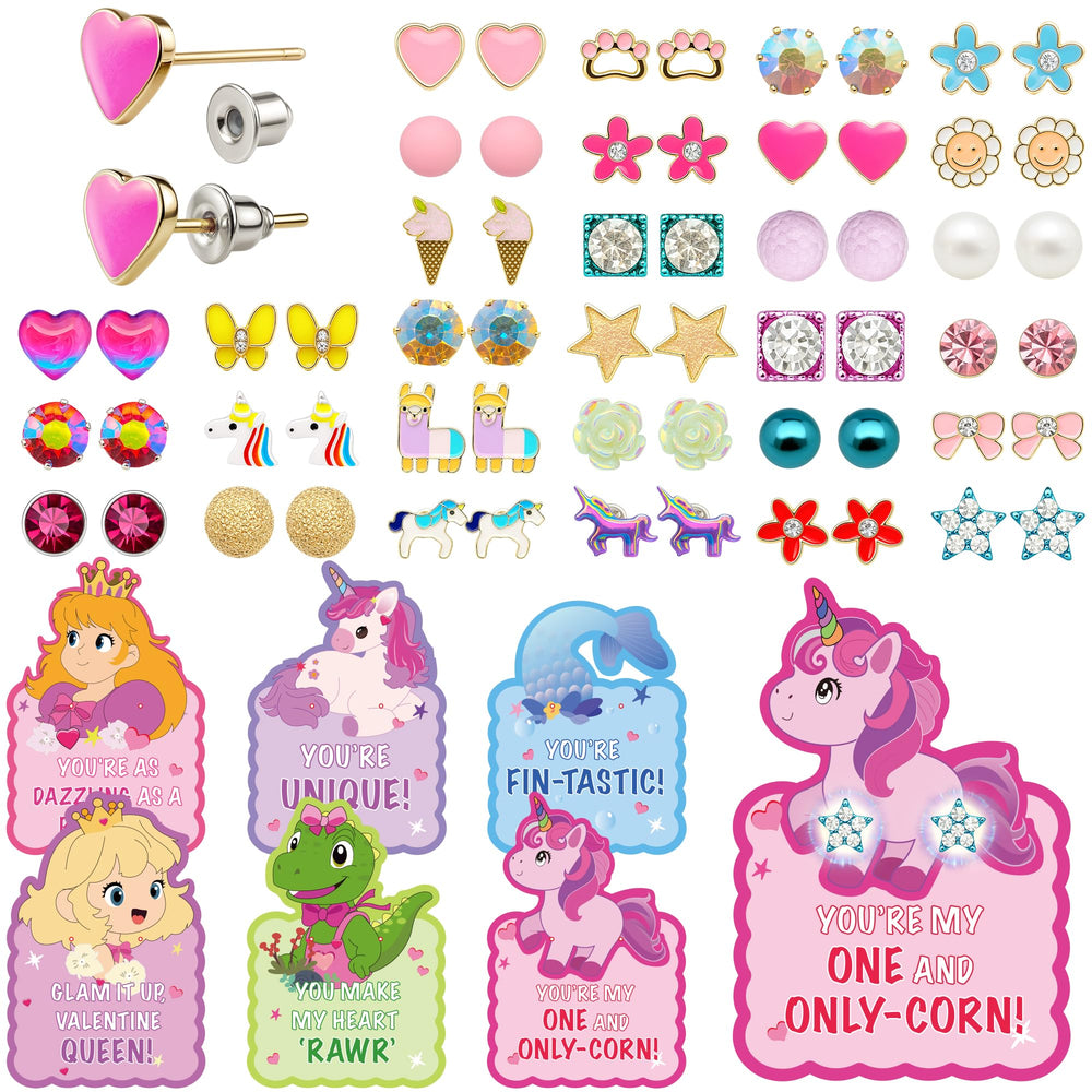 Gocozer valentines earrings on cards, perfect for classroom exchanges and kid-friendly gift ideas.
