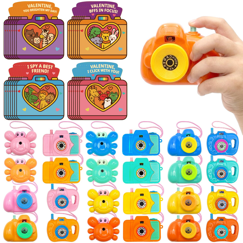 Gocozer Valentines viewfinder cameras with cards for classroom exchanges.