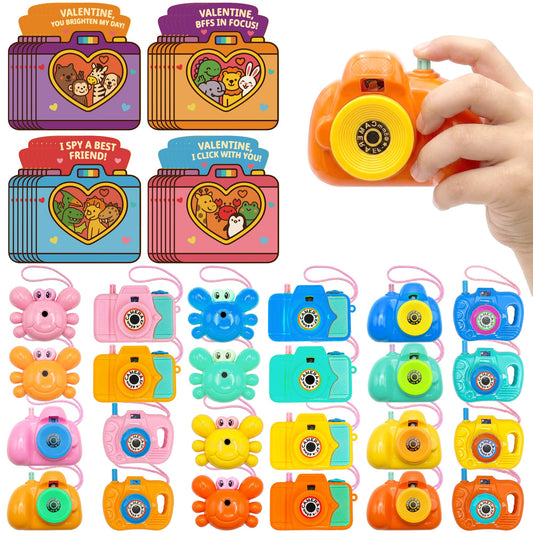 Gocozer Valentines viewfinder cameras with cards for classroom exchanges.