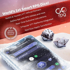 GoDice D20 in use on screen showing seamless online integration