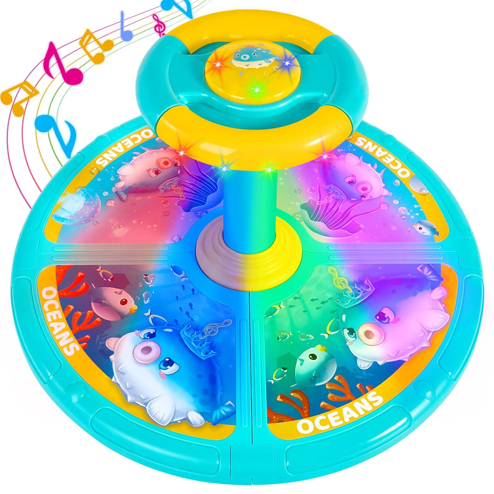 GODELAIF Sit and Spin ocean theme front view encourages imaginative play and safety