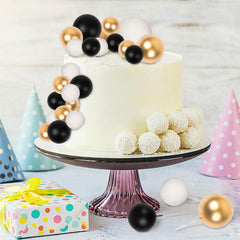 Goensjt 3cm gold ball cake topper adds sophisticated touch to treats