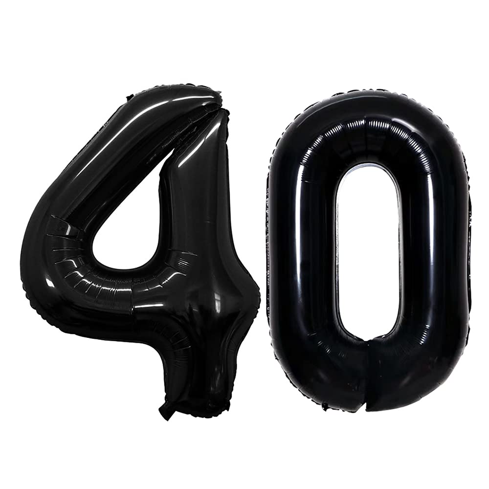 GOER 40th number balloon 42 inch in black, ideal for striking birthday décor.