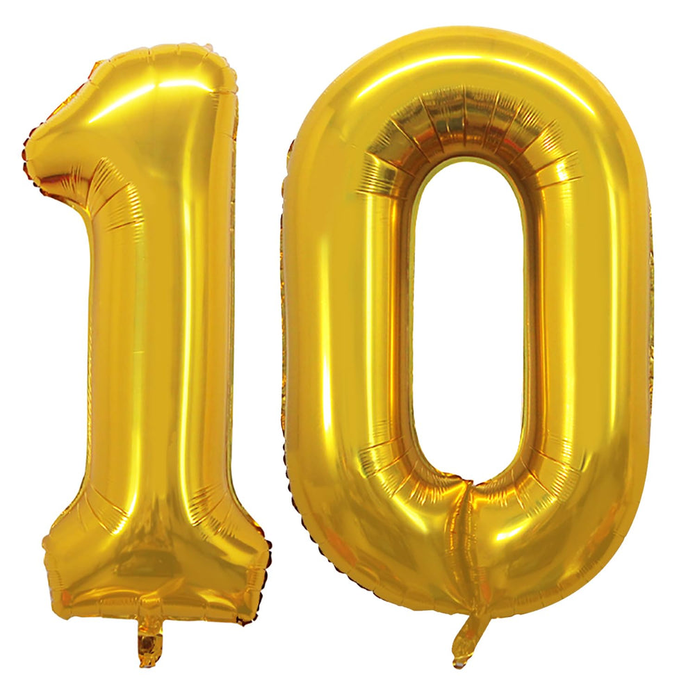 GOER 42 inch gold number 10 foil balloon elevates birthday decor