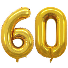 GOER 60-number balloons in gold at 42-inch size for standout birthday decor.