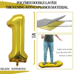 GOER gold number 10 foil balloon with mirror finish for photos