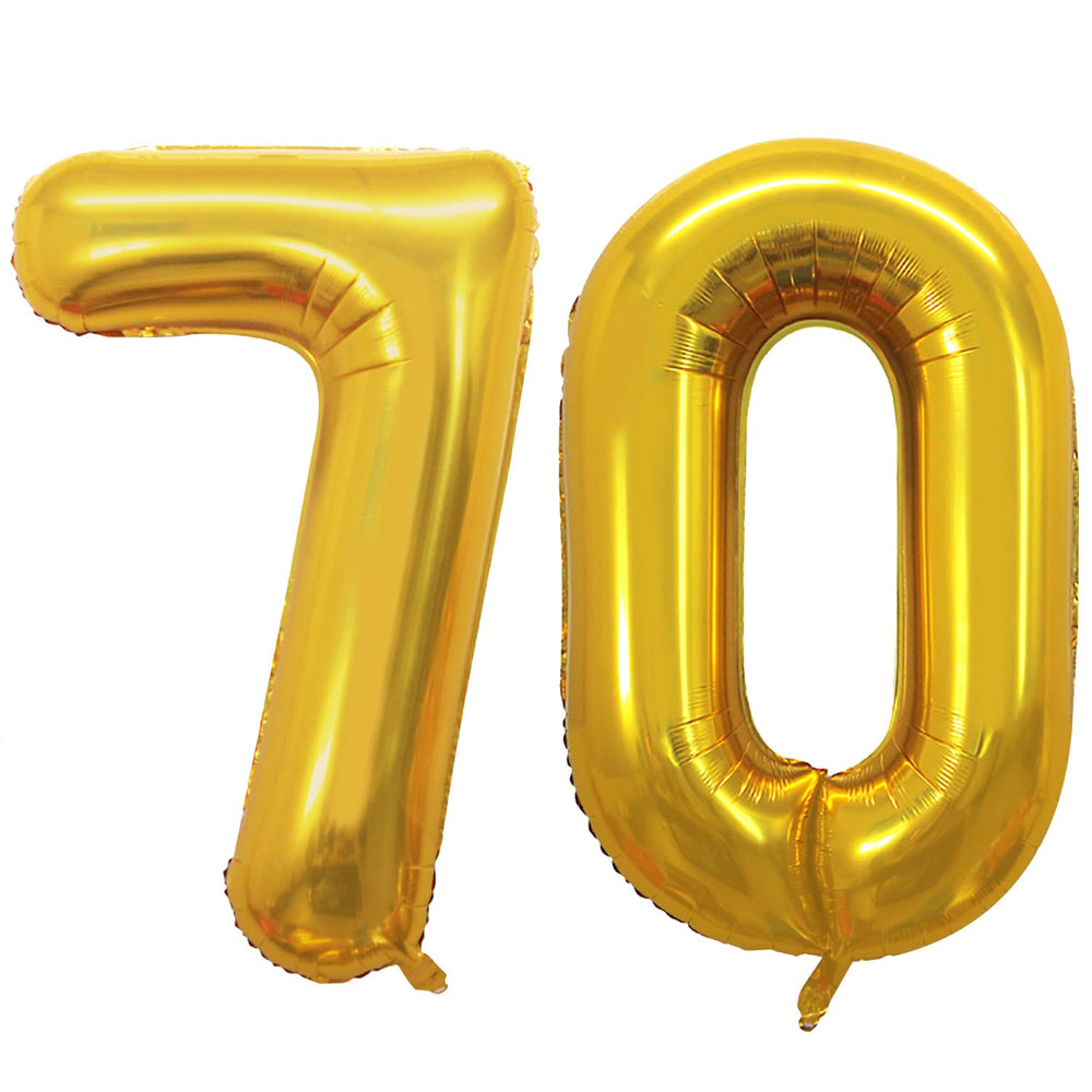 GOER 42-Inch Number 70 foil balloon in gold for an eye-catching birthday centerpiece