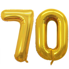 GOER 42-Inch Number 70 foil balloon in gold for an eye-catching birthday centerpiece