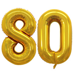 GOER 42-inch gold number 80 balloon shines as a striking milestone centerpiece
