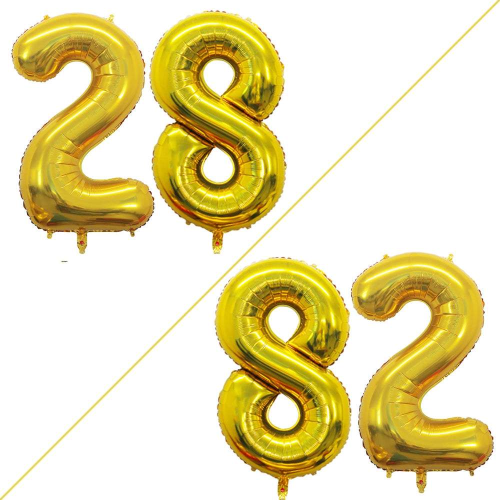 GOER Number 82 42-inch gold foil balloons for milestone celebrations
