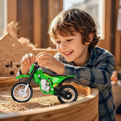 Gogogomoto collectible motorcycle ornament, green detail for fans and collectors.