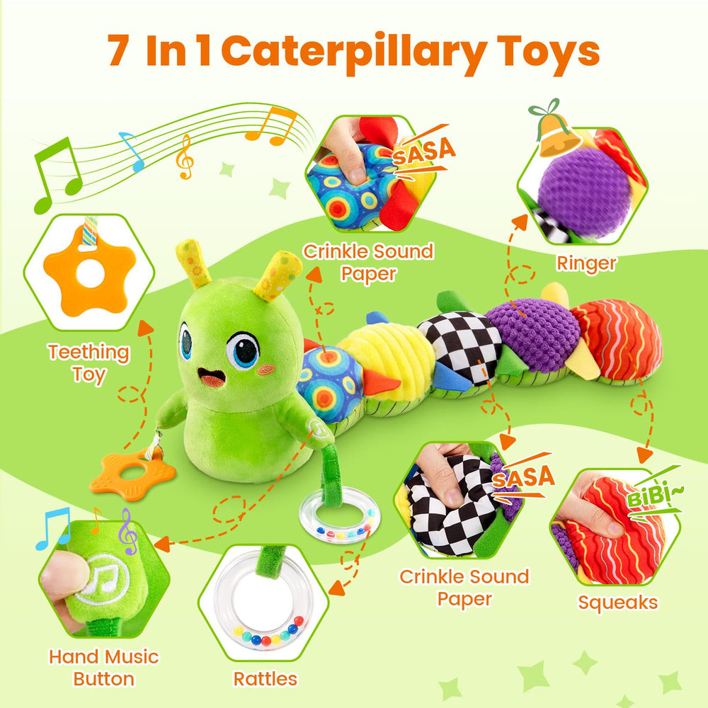 GoGonova 7-in-1 toy combines music, rattle and teether for travel play.