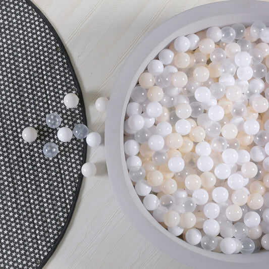 GOGOSO ball pit balls in white 2.17-inch diameter for safe, cushioned play.