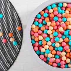 GOGOSO ball pit balls in cream pink and orange for toddlers.