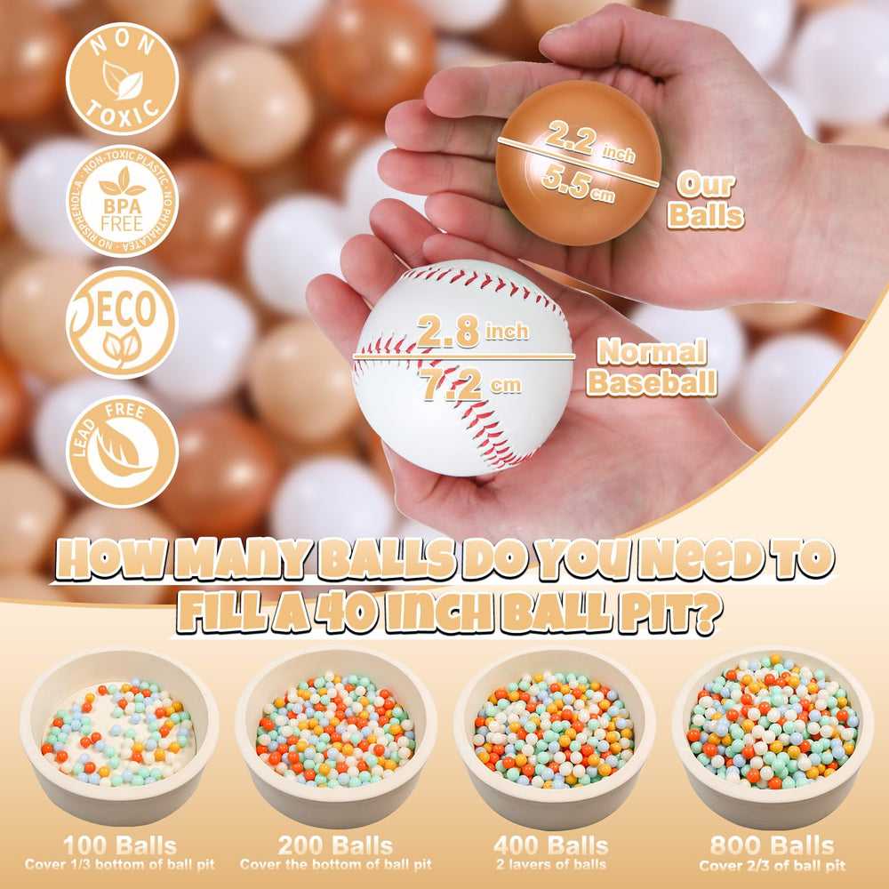 GOGOSO ball pit balls gold accent add visual interest during play.