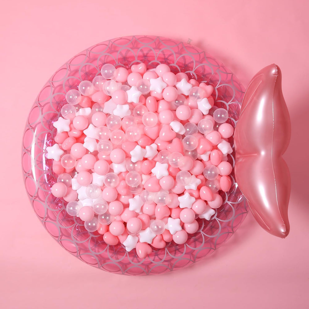 GOGOSO in-play area setup with pastel balls creates colorful learning space.