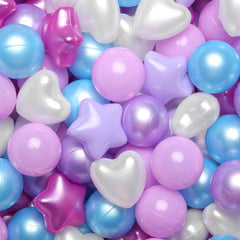 GOGOSO ball pit balls in pastel stars and hearts for safe toddler play.