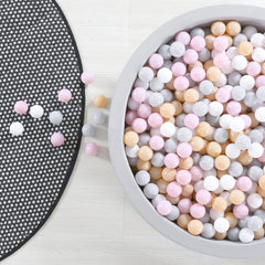 GOGOSO ball pit balls pink grey beige white 100-piece set for versatile toddler play