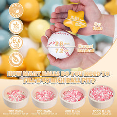 GOGOSO pastel yellow and blue balls brighten any play area.