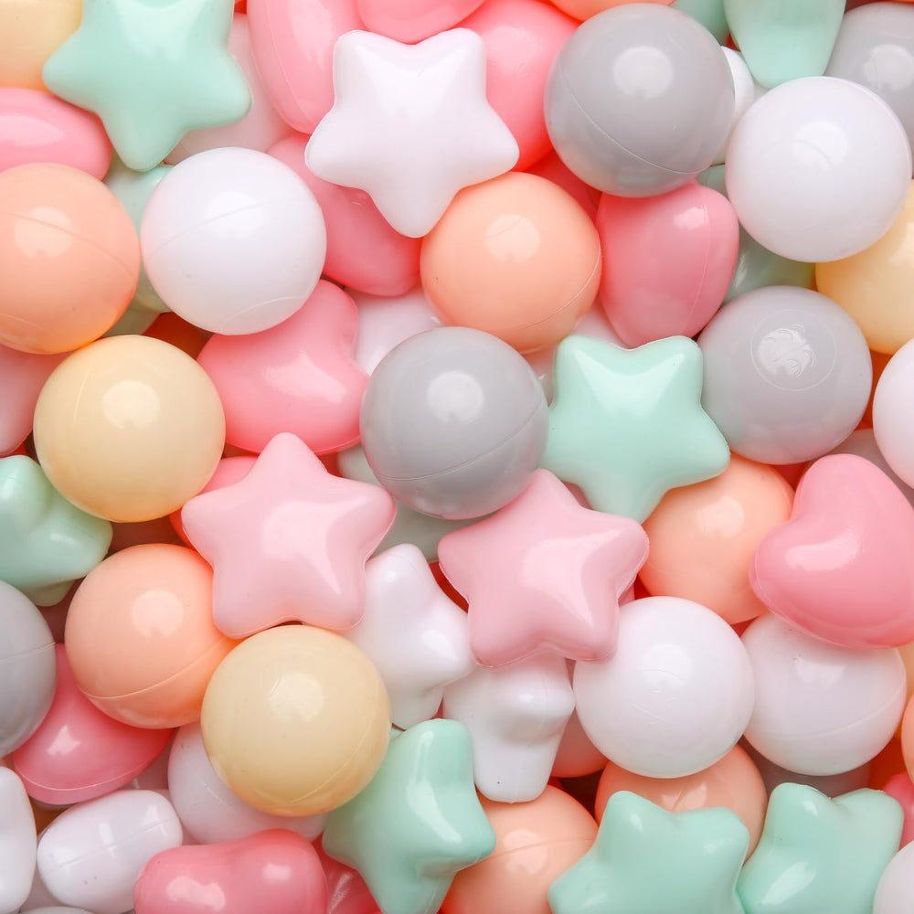 GOGOSO star-shaped balls in pastel colors for engaging toddler play and learning.