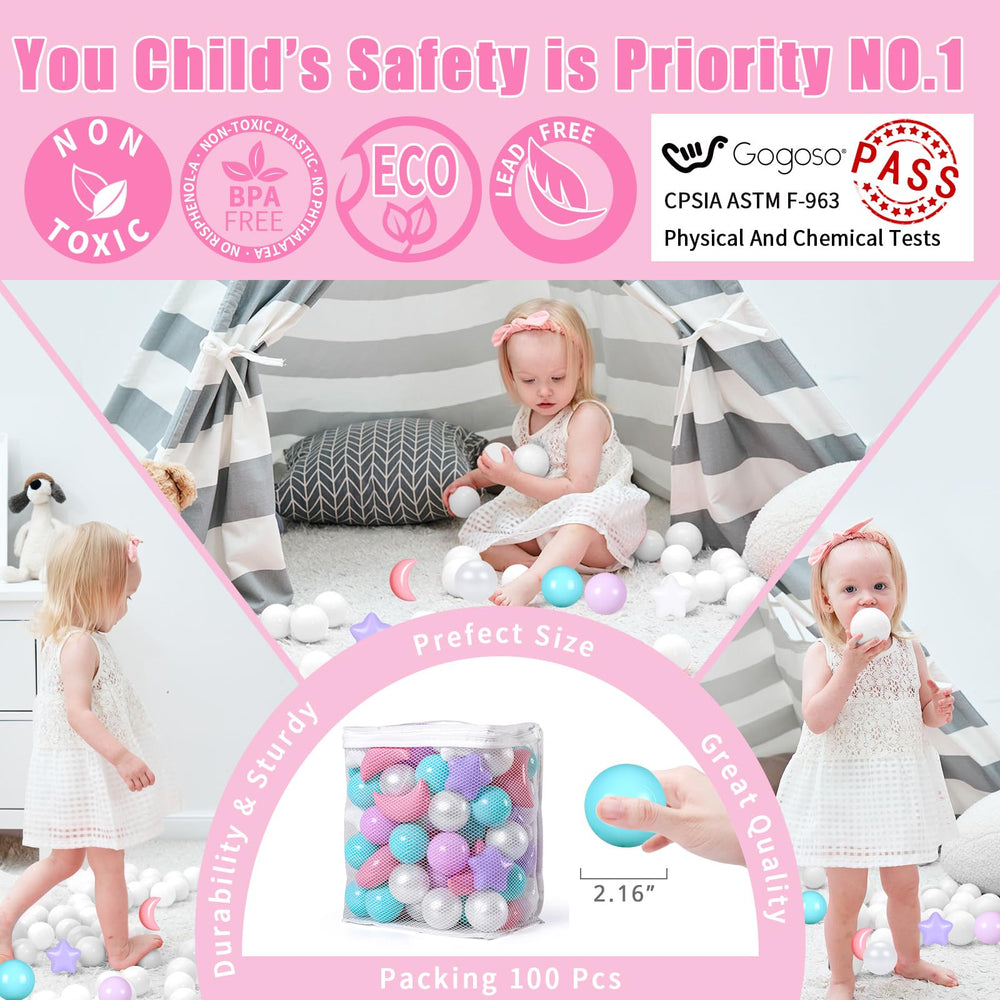 GOGOSO ball pit balls with purple stars spark indoor games.