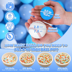 GOGOSO baby balls 2-2in size closeup, easy to grip for little hands.