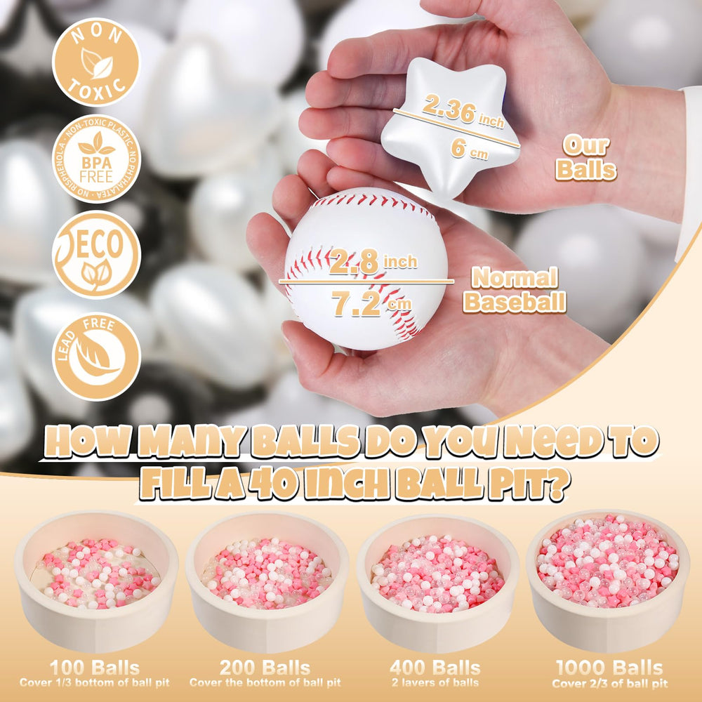 GOGOSO pastel ball pit balls in included storage bag for easy cleanup.