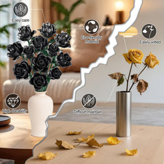 Gohero black roses with adjustable stems for customizable arrangements.