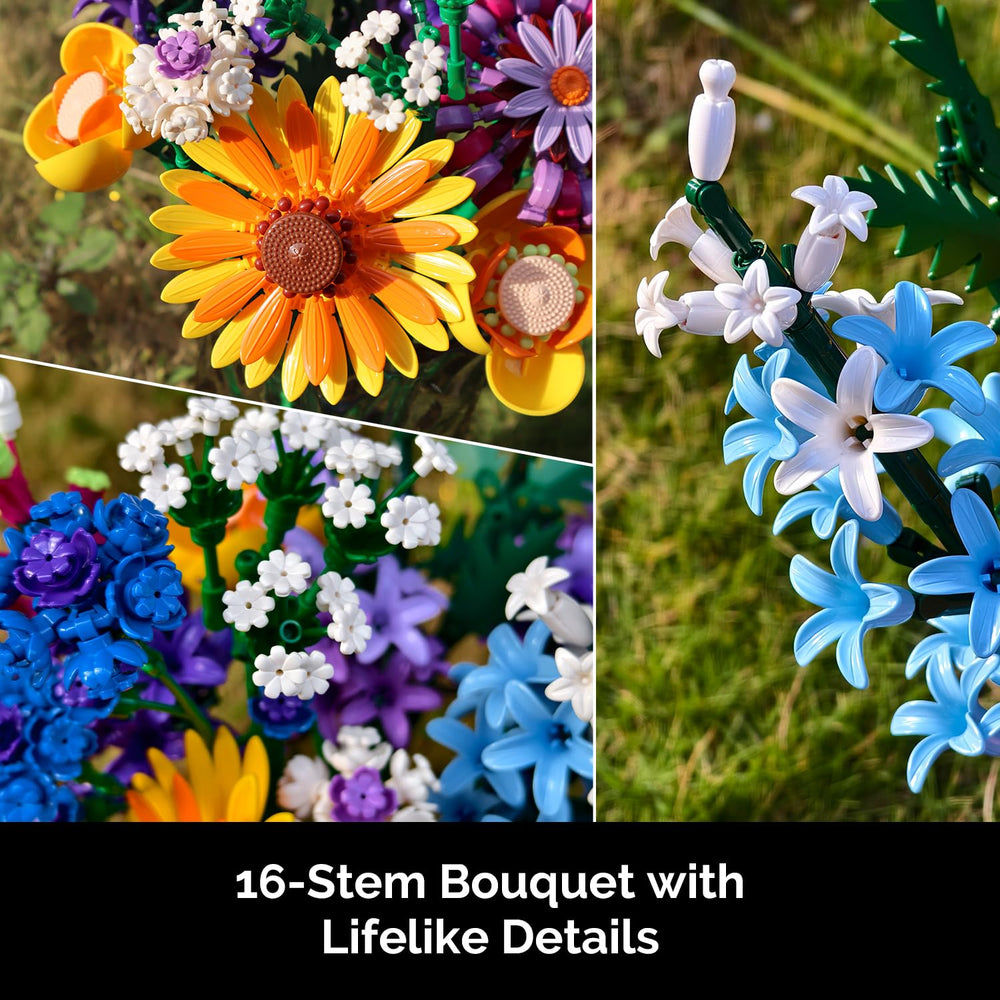 Gohero adjustable stems with dahlia, cornflower, hyacinth, and lavender—customizable arrangement.