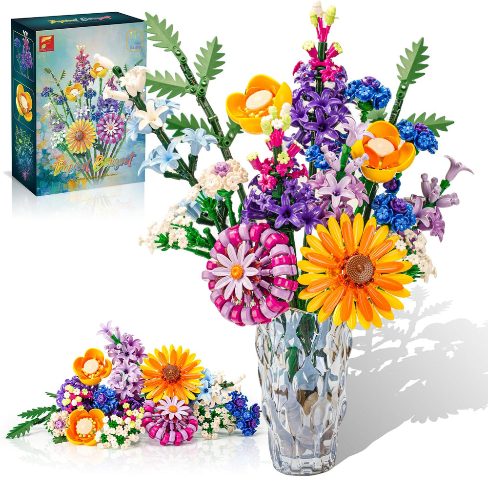Gohero Sunflower Building Blocks Set 1183PCS—vibrant petals for lasting home decor.